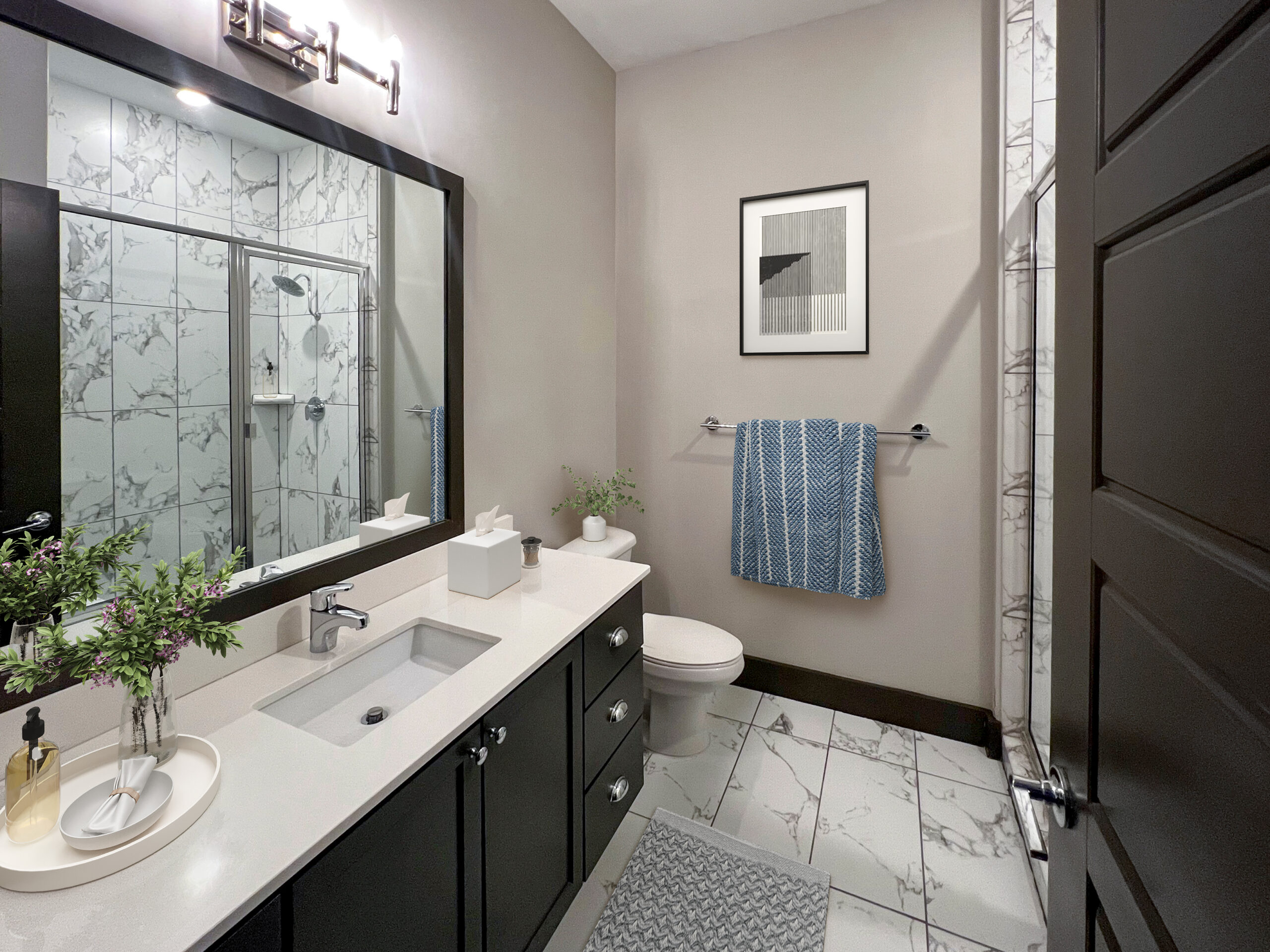 Residences at Capitol View luxury apartment bedroom with modern furnishings