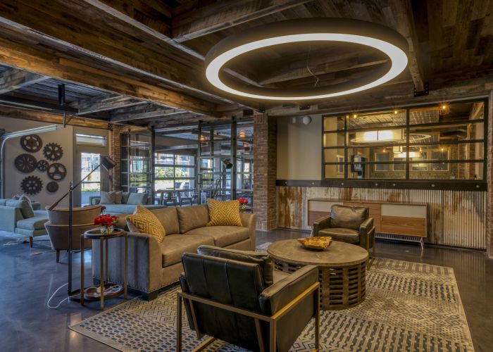Residences at Capitol View luxury resident social area amenity with modern furnishings